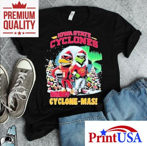 Show Your Iowa State Pride With This Festive Grinch Themed Cyclone-mas T-shirt