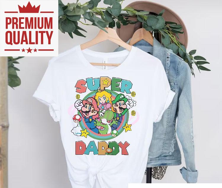 Super Daddy Design Gamer Dad Super Mario Shirt 4 Super Daddy Design Gamer Dad Super Mario Tshirt