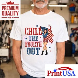 Chill The Fourth Out Snarky Retro Cowgirl Vibes For Th Of July Tshirt