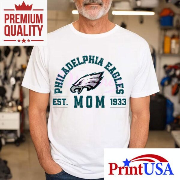 Vintage Philadelphia Eagles Football Mom Arched Est 1933 Shirt