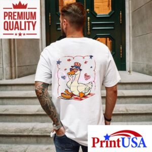 America Goose Hotdog Fun Th Of July Goose Tshirt