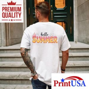 Funny Retro Hello Summer Ice Cream Drip Tshirt