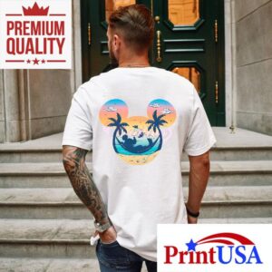 Retro Mickey Summer Vibes Tropical Disney Beach Tshirt