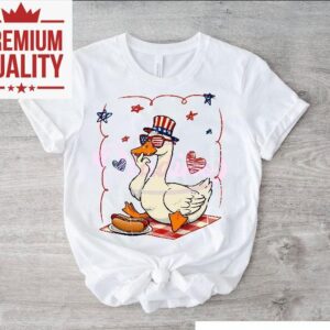 America Goose Hotdog Fun Th Of July Goose Tshirt