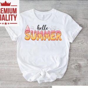 Funny Retro Hello Summer Ice Cream Drip Tshirt