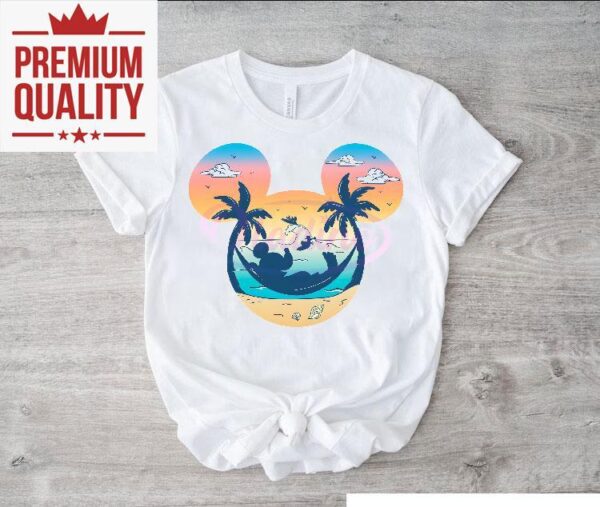 Retro Mickey Summer Vibes Tropical Disney Beach Shirt