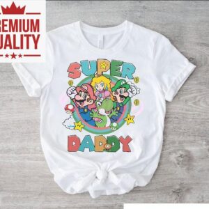 Super Daddy Design Gamer Dad Super Mario Tshirt