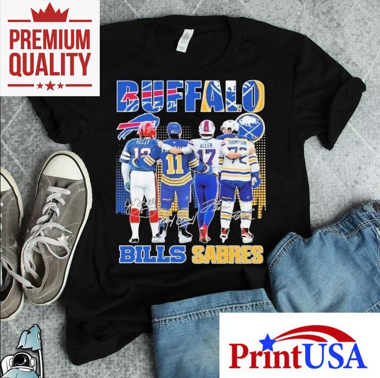 Buffalo Legends Josh Allen Tage Thompson And More Autographed T-shirt 4 Buffalo Legends Josh Allen Tage Thompson And More Autographed Tshirt