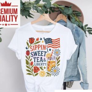 Celebrate Freedom With Floral Summer Vibes Tshirt