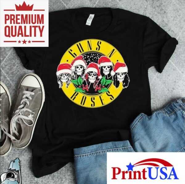 Celebrate the holidays with edgy Guns N Roses skull t-shirt
