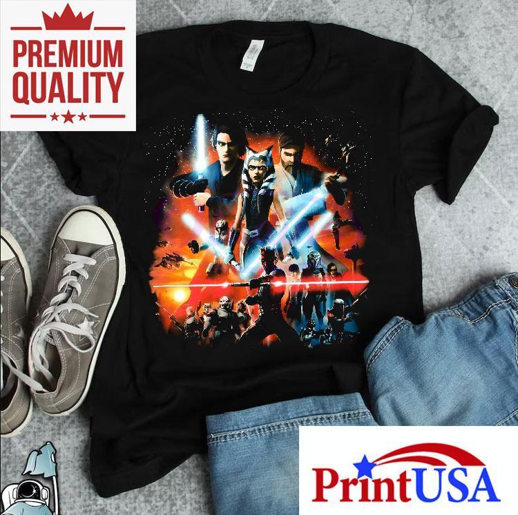 Clone Wars character designs featured on this cool t-shirt 4 Clone Wars Character Designs Featured On This Cool Tshirt