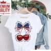 Coquette 4th Of July Cherry Bow Glitter America Shirt