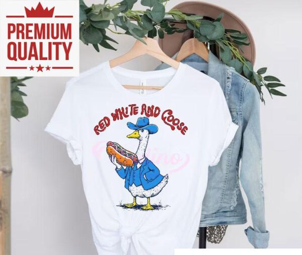 Funny 4th Of July Patriotic Goose Design Tshirt