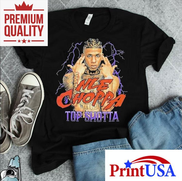 Nle Choppa drops fire new thunder design tshirt 4 Nle Choppa Drops Fire New Thunder Design T Tshirt