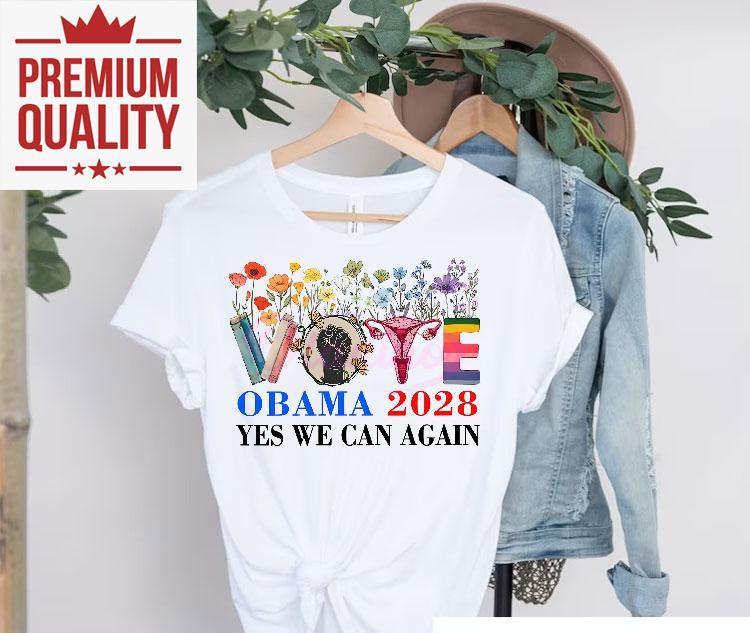 Obama 2028 floral design yes we can vintage style tshirt 4 Obama Floral Design Yes We Can Vintage Style T Tshirt