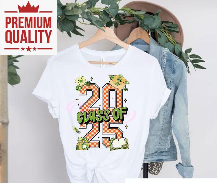 Retro Checkered Class Of 2025 Graduation School Supplies Shirt 4 Retro Checkered Class Of Graduation School Supplies Tshirt