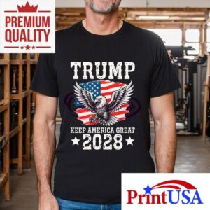 Show your support with this patriotic Trump 2028 sublimation t-shirt