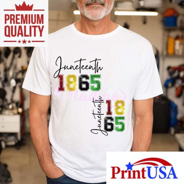 1865 Junenth Glitter Black History African American Pride Shirt