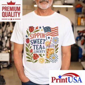 Celebrate Freedom With Floral Summer Vibes Tshirt