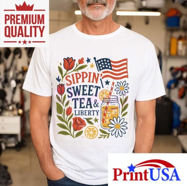 Celebrate freedom with floral summer vibes t-shirt