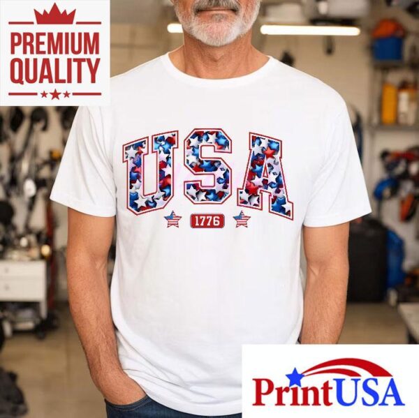 Celebrate freedom with this vintage American flag design tshirt