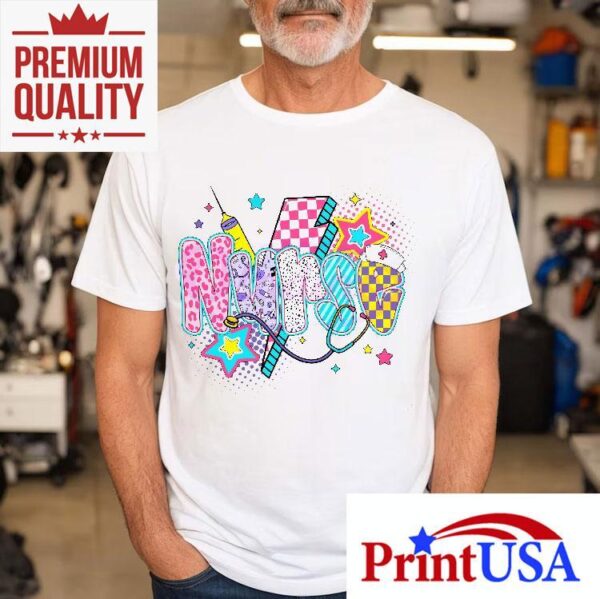 Celebrate nurse week 2025 with this vintage checkered t-shirt