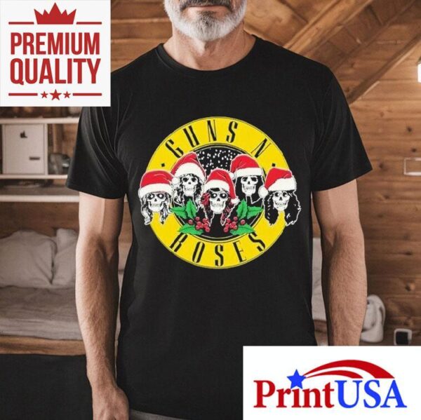 Celebrate the holidays with edgy Guns N Roses skull t-shirt