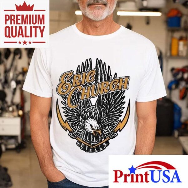 Eric Church iconic eagle lightning bolt design tshirt
