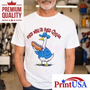 Funny 4th Of July Patriotic Goose Design Tshirt