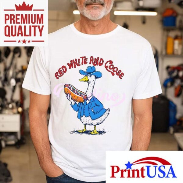Funny 4th Of July Patriotic Goose Design Tshirt