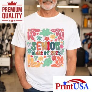Retro Floral Graduation Senior Celebration Summer Tshirt