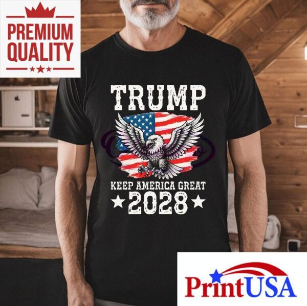 Show your support with this patriotic Trump 2028 sublimation t-shirt