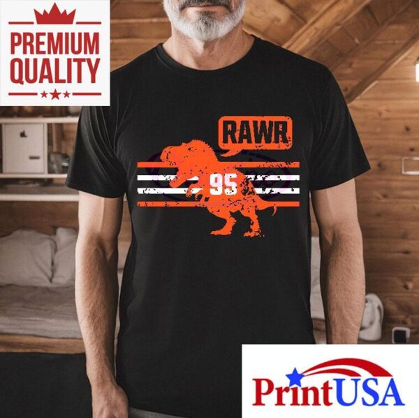 Vintage Myles Garrett Rawr Cleveland Browns Trex Shirt