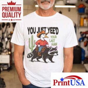 Your Final Showdown Ends With This Wild West Raccoon Tshirt