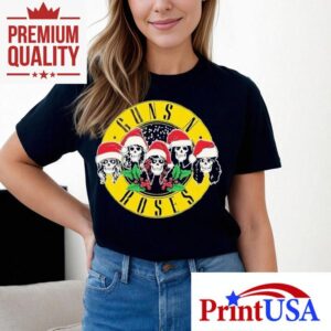 Celebrate The Holidays With Edgy Guns N Roses Skull Tshirt