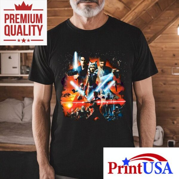 Clone Wars character designs featured on this cool t-shirt
