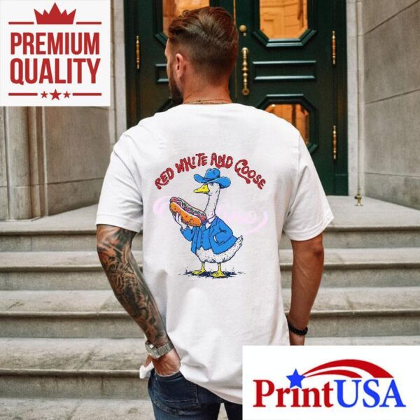 Funny 4th Of July Patriotic Goose Design Tshirt