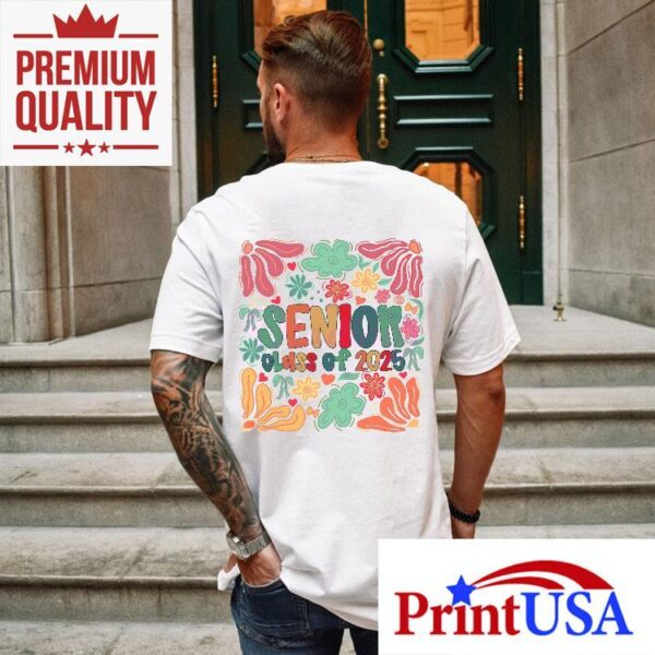 Retro Floral Graduation Senior 2025 Celebration Summer Shirt