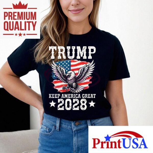 Show your support with this patriotic Trump 2028 sublimation t-shirt