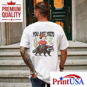 Your Final Showdown Ends With This Wild West Raccoon Tshirt