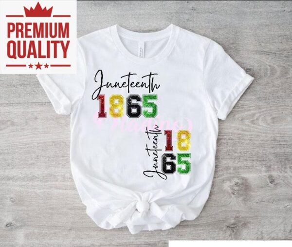 1865 Junenth Glitter Black History African American Pride Shirt
