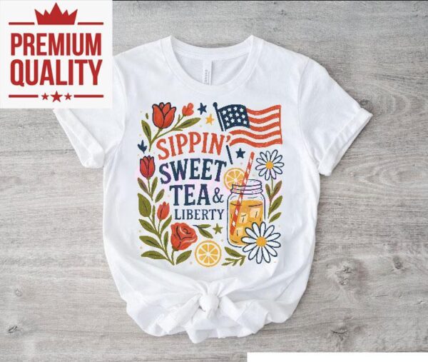 Celebrate freedom with floral summer vibes t-shirt