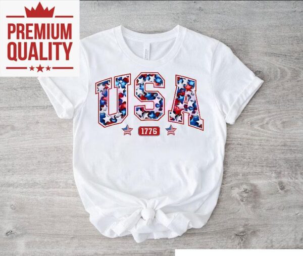 Celebrate freedom with this vintage American flag design tshirt