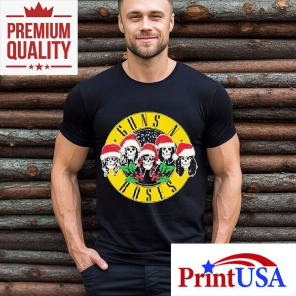 Celebrate the holidays with edgy Guns N Roses skull t-shirt