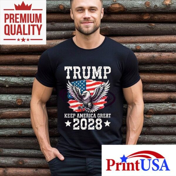 Show your support with this patriotic Trump 2028 sublimation t-shirt