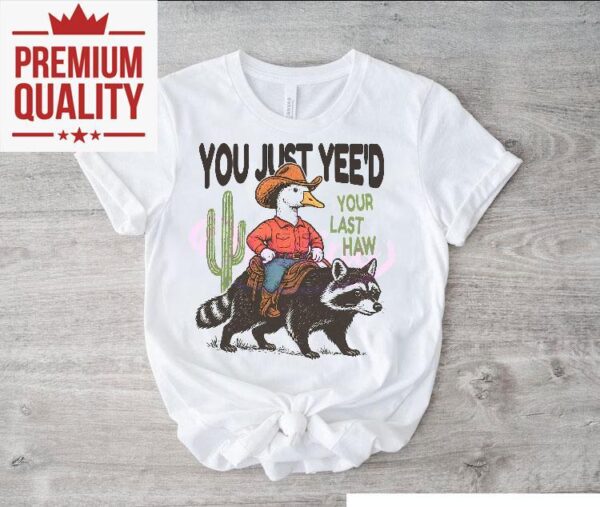 Your final showdown ends with this wild west raccoon t-shirt