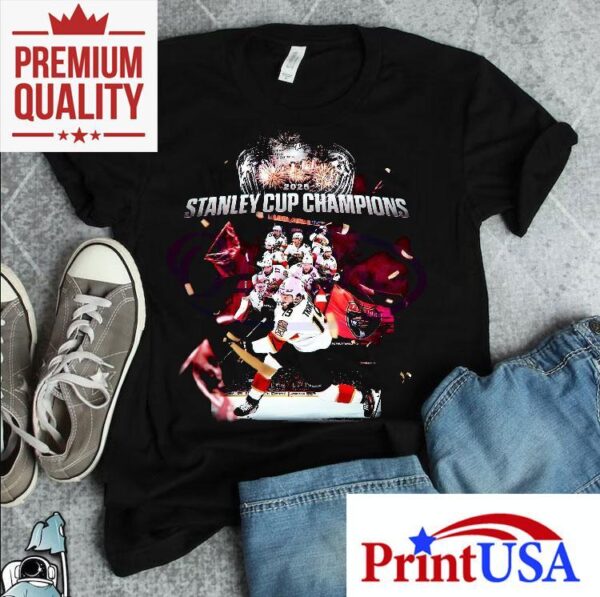 Florida Panthers 2025 Stanley Cup Champions Celebration Hockey Shirt