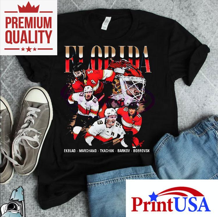 Florida Panthers Ekblad Marchand Tkachuk Barkov Bobrovsky Vintage Hockey 4 Florida Panthers Ekblad Marchand Tkachuk Barkov Bobrovsky Vintage Hockey Tshirt