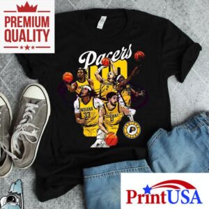 Indiana Pacers Starting Five Basketball Team Illustration Shirt