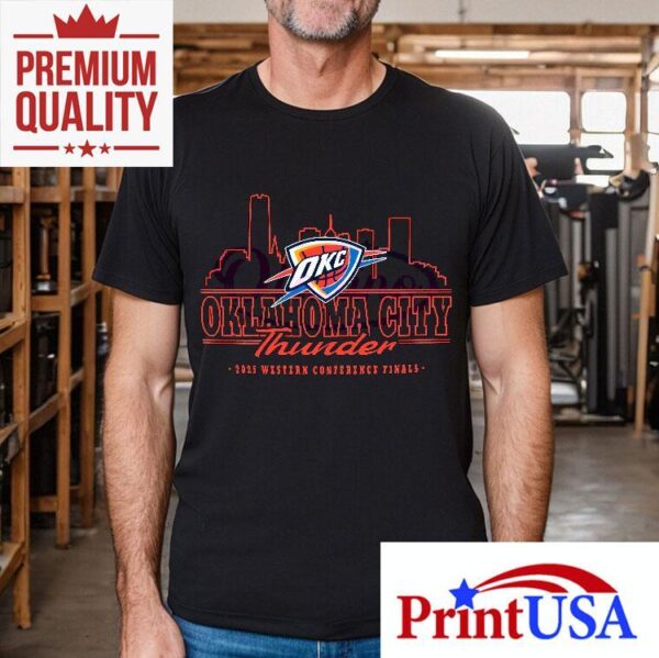 Okc Thunder 2025 Western Conference Finals Skyline Shirt